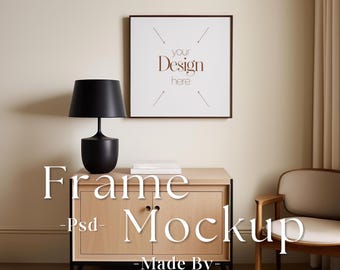 1:1 Wood Frame Mockup, Square frame mockup, Wood sign mock up, Square wood frame, Poster mockup, Square frame psd, Square mockup
