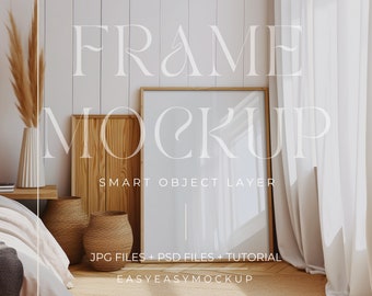 Close up Mockup, Vertical Frame Psd, Photo frame Mockup, Picture Frame Mockup, Glass Reflection, Frame Mockup, Frame Mockup Boho