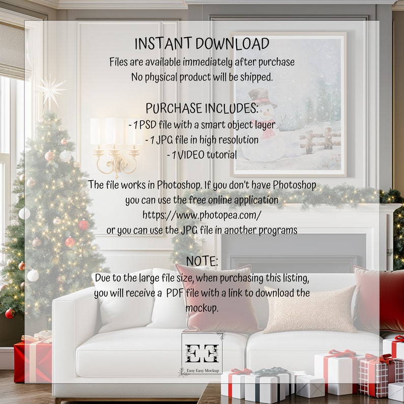 Christmas Frame Mockup, Christmas Frame Mockup Bundle, Landscape Art