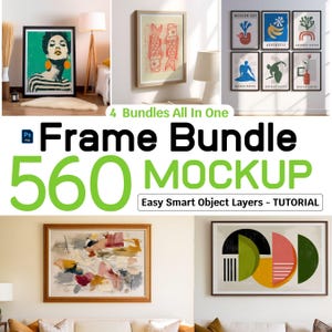 Más de 560 maquetas de marcos / Maquetas de pared PSD / Megapaquete de maquetas de marcos para artistas y diseñadores / Maqueta de Photopea / Archivos JPG