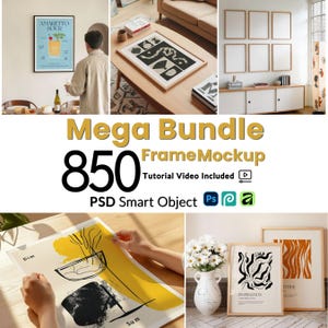 850+ Rahmen Mockup Bundle Set - PSD Mockups, Mega Bundle von stilvollen Rahmen Mockups für Künstler & Designer, Photopea Mockup, Psd Dateien