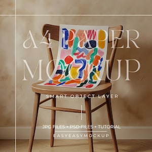 A4 Papier Mockup 5x7 Flat Lay | Realistisches weißes Plakat und Karte für Kunst-Drucke, Seitenaufsteller | DIN A Poster Mockup, Smart Objekt Layer PSD