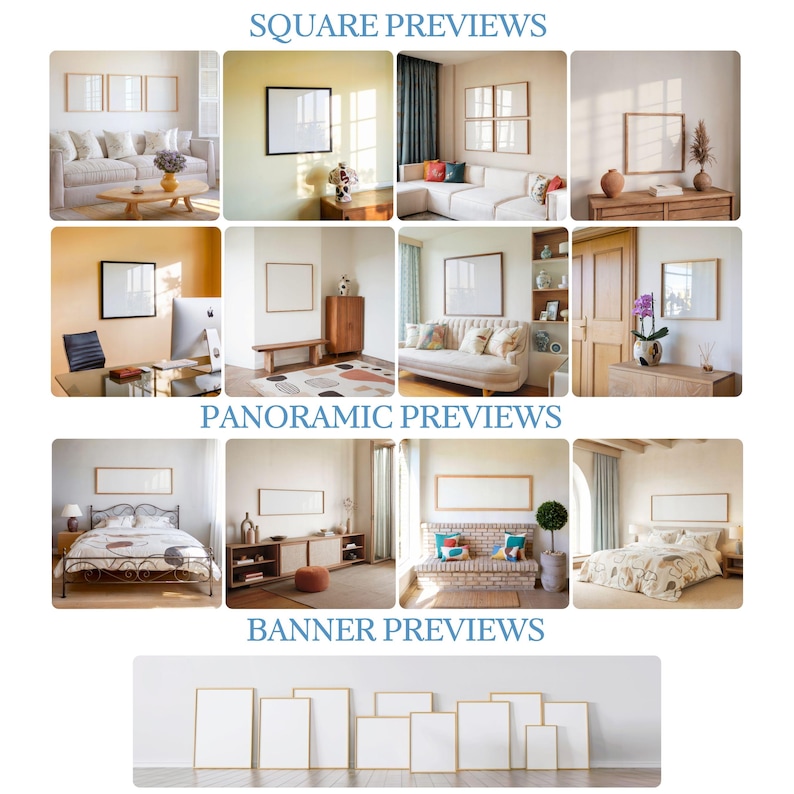 500 Frame Mockup Bundle PSD, Wall Art Display Collection, Gallery Wall Mockups Set, Lifestyle Poster Frames, PSD File Smart Object Layer image 15