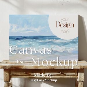 Horizontale Leinwand Mockup, Digitales Mockup, Vertikales minimalistisches Mockup, Einfache horizontale Leinwandrahmenvorlage, Canvas Mockup