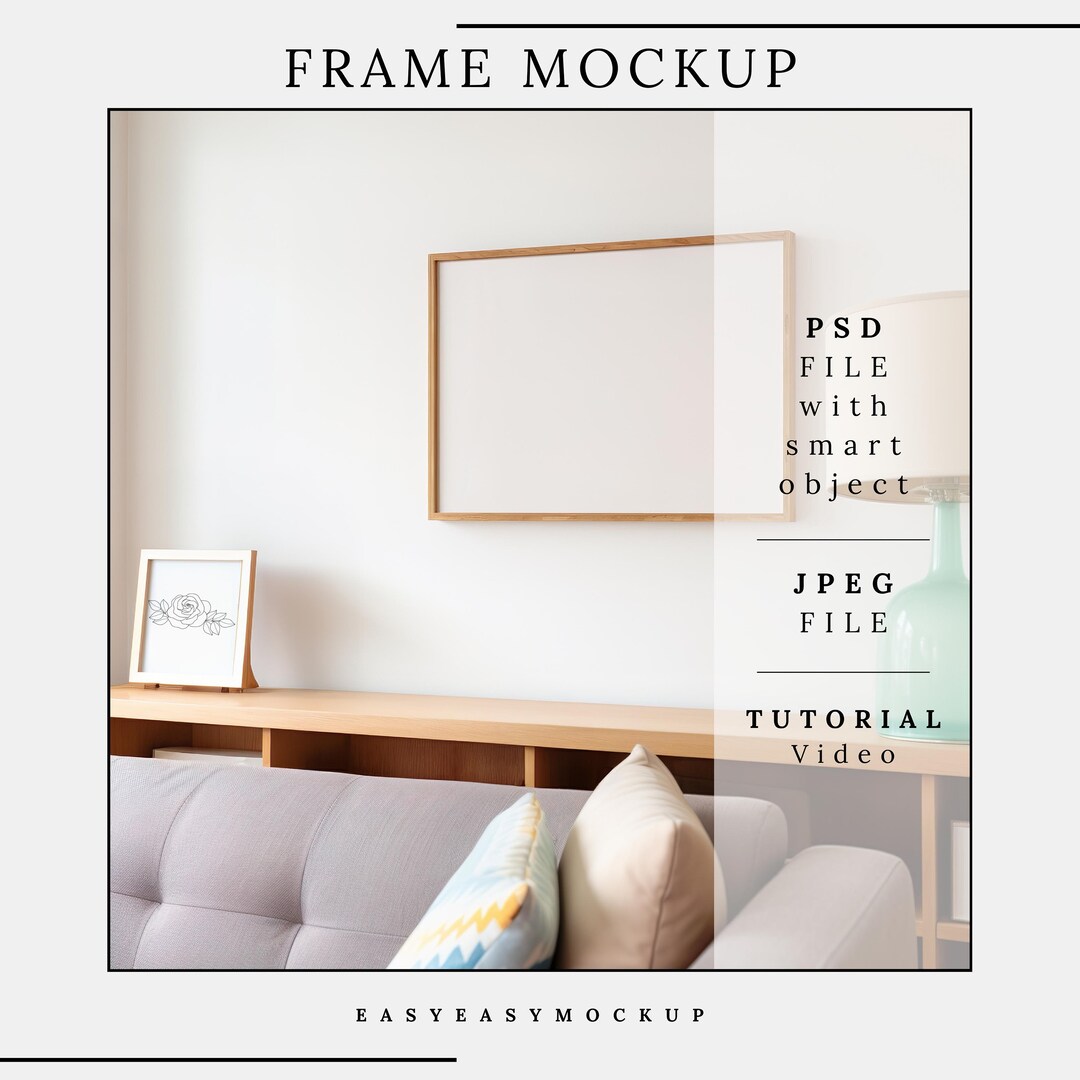 Horizontal Frame Psd Interior Frame Mockup Landscape Art Etsy