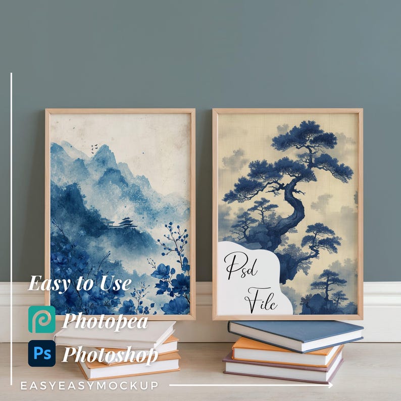 2 Frames Mockup, Vertical Frame Psd, Photo Frame Mockup, Picture Frame