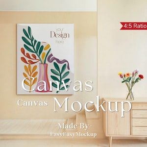 Canvas Mockup Vertical, Photoshop Mockup, Art Print Mockup, Vertical Minimalist Mockup, Simple Vertical Canvas Frame Template, canvas mockup