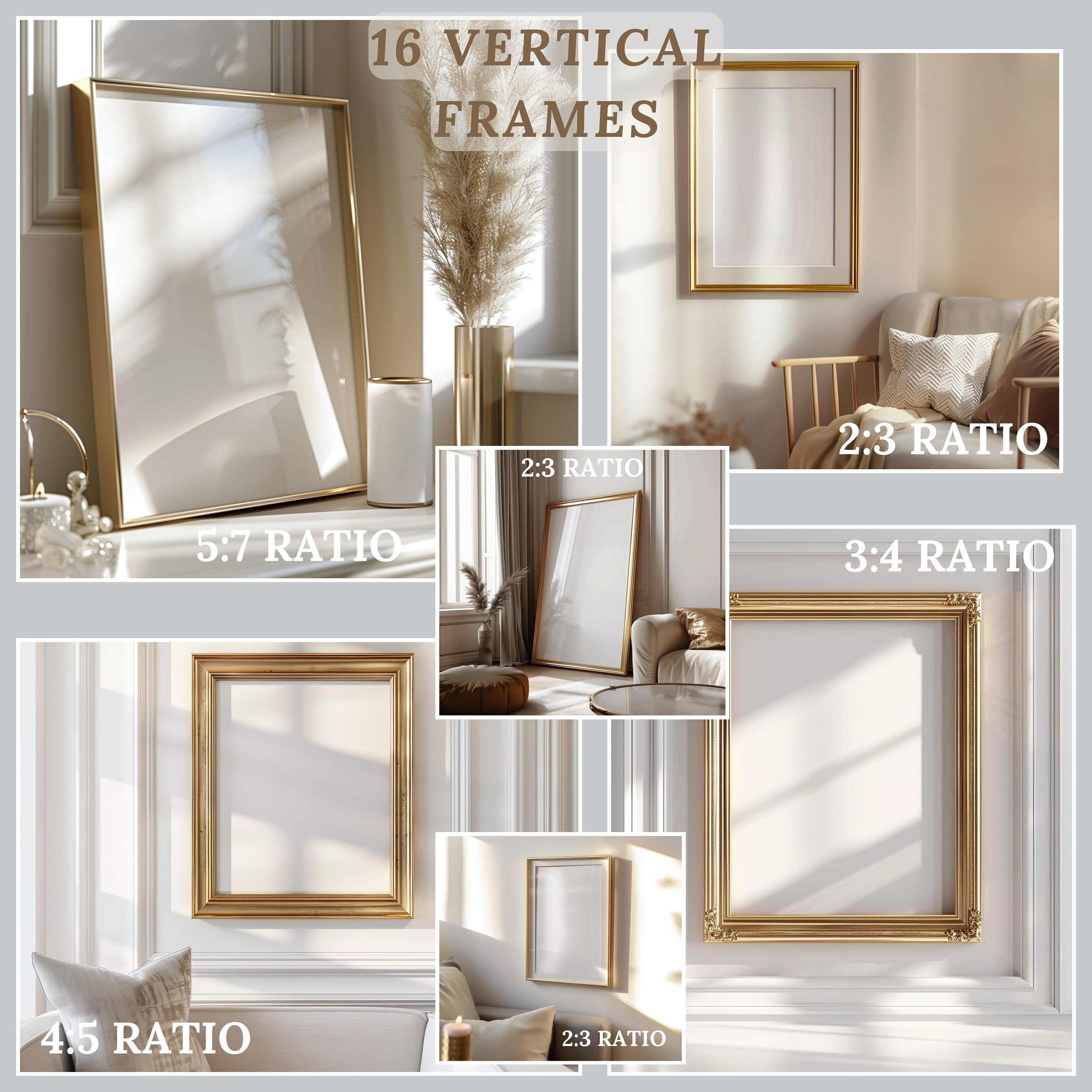 Frames Mockup Bundle Set, Frame Mockup Bundle, 26x PSD Wall Mockup ...