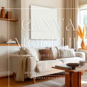 Canvas Mockup Vertikal, Wandkunst Mockup, Digitales Mockup, Vertikales minimalistisches Mockup, Einfaches Vertikales Leinwandrahmen Vorlage, Leinwandmodell