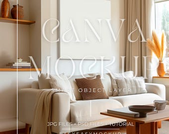 Canvas Mockup Vertikal, Wandkunst Mockup, Digitales Mockup, Vertikales minimalistisches Mockup, Einfaches Vertikales Leinwandrahmen Vorlage, Leinwandmodell