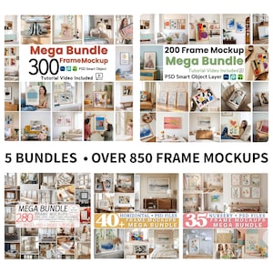 850+ Frame Mockup Bundle Set - PSD Wall Mockups, Mega Bundle of Stylish Frame Mockups for Artists & Designers, Photopea Mockup, Psd Files image 13