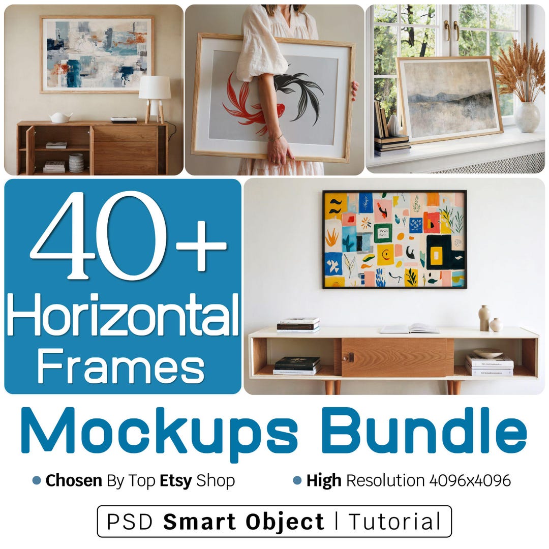 43 PSD Frame Mockup Set, Frame Mockup Bundles, PSD Wall Mockups, PSD ...