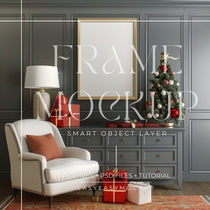Christmas Frame Mockup, Christmas Frame Mockup Bundle, Landscape Art print mockup, Christmas Mockup PSD, Vertical frame mockup
