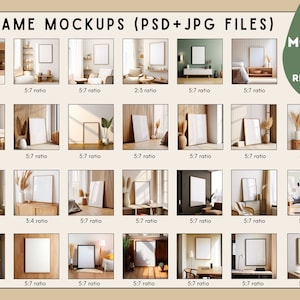 Frames Mockup Bundle Set, Frame Mockup Bundle, 150x PSD Wall Mockup Frame, PSD Frames Bundle, Mega Bundle Frames Mockup, Mockup Bundle Set image 3