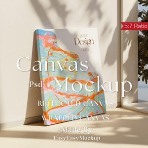 Leinwand Mockup Vertikal, Photoshop Mockup, Kunstdruck Mockup, Vertikales minimalistisches Mockup, Einfaches Vertikales Leinwandrahmen Vorlage, Leinwand Mockup