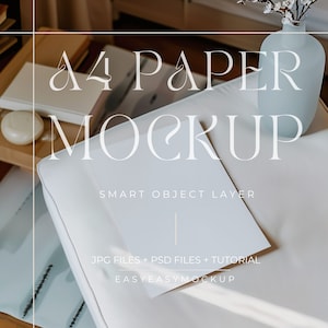 A4-papier mockup 5 x 7 plat gelegd | Realistische witte poster en kaart voor kunstafdrukken, paginadisplays | Mockup DIN A-poster, slimme objectlaag PSD
