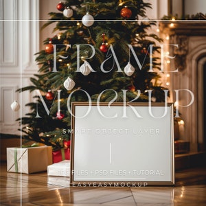 Horizontal Frame Psd, Christmas Frame Mockup Bundle, Landscape Art print mockup, Horizontal Frame Mockup, Landscape Modern Mock Up