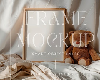 Nursery Frame Mockup for Baby Boy Room | Digital Kids Interior Decor | Printable Nursery Wall Art & Mockups, Frame Mockup PSD File Photoshop