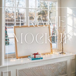 Horizontal Frame Psd, Christmas Frame Mockup Bundle, Landscape Art print mockup, Horizontal Frame Mockup, Landscape Modern Mock Up