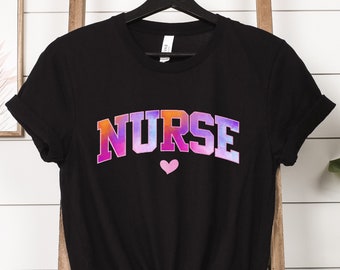 Water Color Nurse Shirt, Retro Nurse T-Shirt, Nurse Life Shirt, Gift For Nurse Tee, Nurse Shirt, Nursing School Shirt, Cute Nurse Shirt