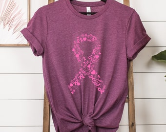 Cancer Ribbon T-Shirt, Pink Ribbon Shirt, Cancer Awareness Shirt, Breast Cancer Survivor Shirt, Pink October Shirt, Cancer Warrior Shirt