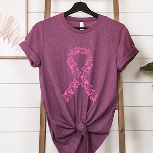 Cancer Ribbon T-Shirt, Pink Ribbon Shirt, Cancer Awareness Shirt, Breast Cancer Survivor Shirt, Pink October Shirt, Cancer Warrior Shirt
