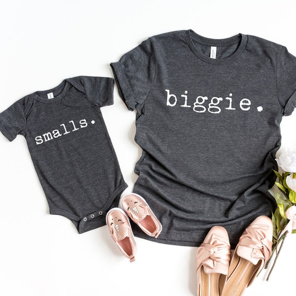 Siblings T-Shirts, Matching Sibling Shirt, Outfit Matching Shirt, Biggie and Smalls Matching Shirt, Sibling Set Shirt, Gift for Children Tee