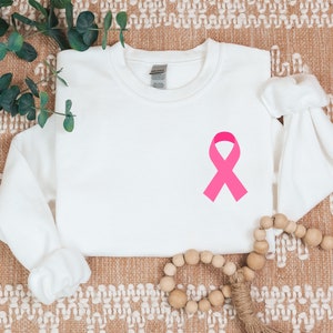 Breast Cancer Ribbon Sweatshirt, Pink Ribbon Sweatshirt, Cancer Awareness Hoodie, Breast Cancer Survivor, Hope Shirt, Cancer Warrior