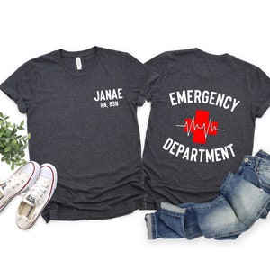 Custom Pocket Emergency Department Shirt, ER Nurse Shirt, Emergency Nurse Shirt, RN BSN Shirt, Emergency Room Tee, Bachelor of Science Nurse