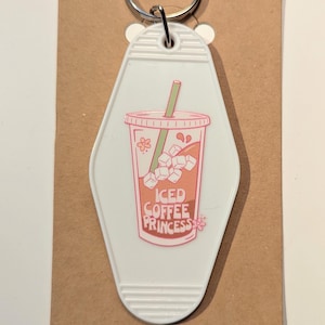 Retro Motel Keychain, white