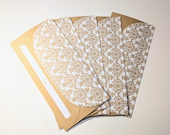 Sobres dorados para dinero, porta tarjetas de regalo