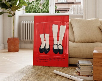 Red Trendy Wall Art, Downtown Girl Printable Wall Art, It Girl Poster Aesthetic, That Girl Aesthetic Poster, Eclectic Girly Poster