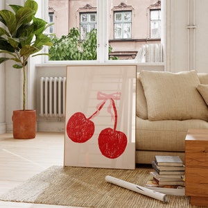 Cherry Poster | Cherry Red Bow Poster