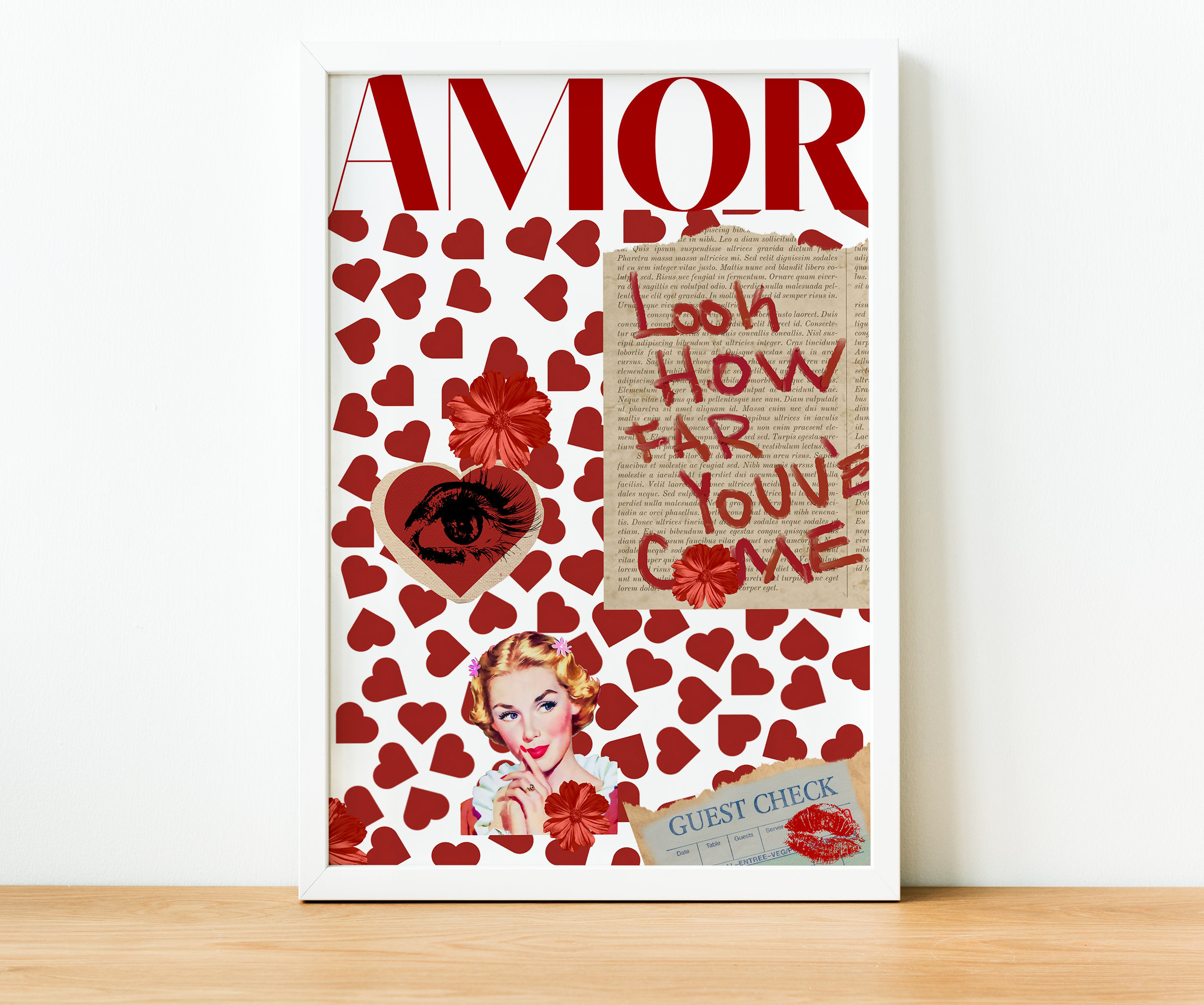 Trendy Aesthetic Poster, Red Hearts Poster, Printable Wall Art ...