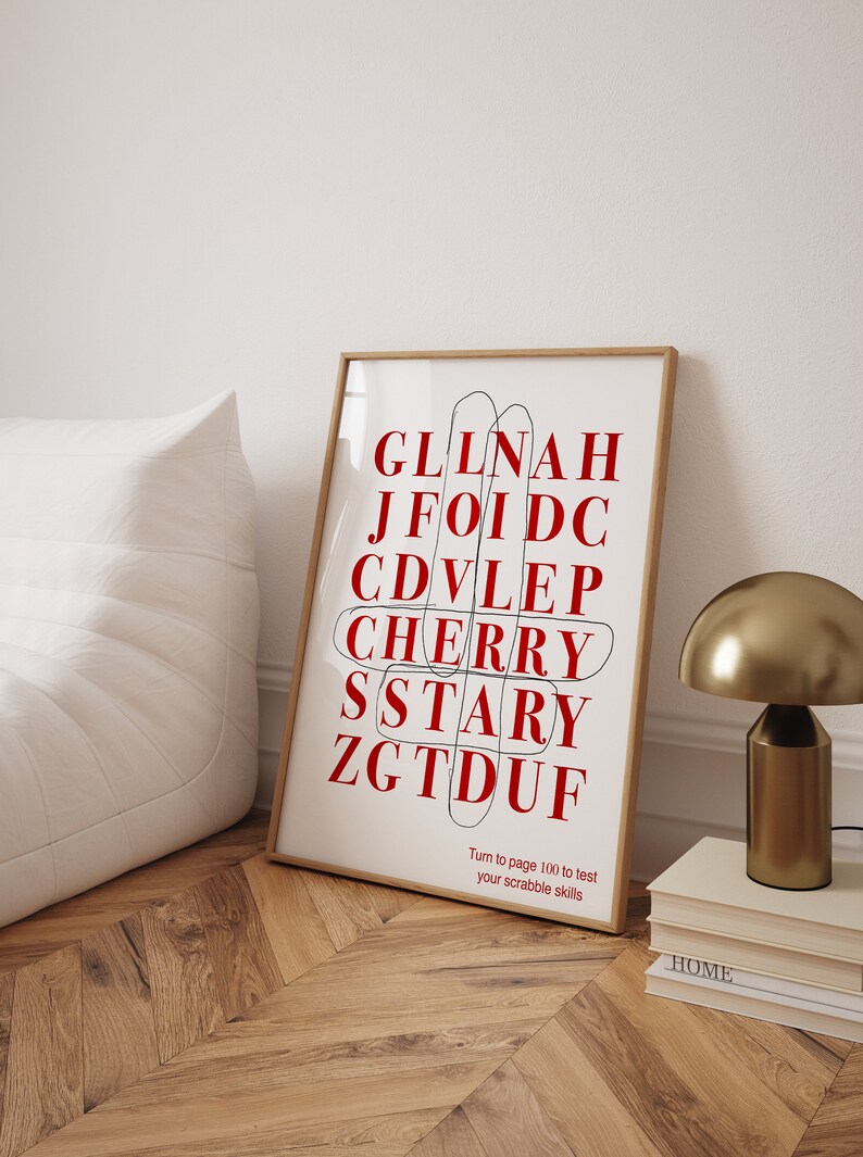 Aesthetic Crossword Poster, Aesthetic Room Decor, Downtown Aesthetic