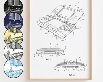 Console Handheld Blueprint Poster, Console Handheld Patent Wall Art Minimalistic, Gift Decor [UNFRAMED]
