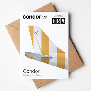 Carte de voeux Condor, Carte postale minimaliste Condor 5 x 7 po (12,7 x 17,78 cm)
