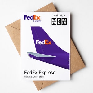 FedEx Grußkarte, FedEx Postkarte Minimalistisch 12,7 x 17,78 cm