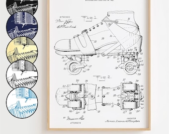 May include: Black and white line drawing of a roller skate patent, showing a side view of the skate and a close-up of the wheel mechanism. The patent number is 906,281 and the date is December 8, 1908. The inventor is James Leonard Plimpton.
