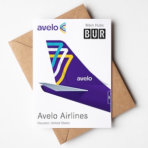 Avelo Greeting Card, Avelo Postcard Minimalistic 5x7in (12.7x17,78cm)