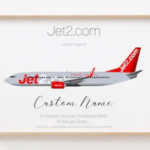 Pôster Jet2, Impressão Jet2 Personalizada Minimalista [SEM MOLDURA]