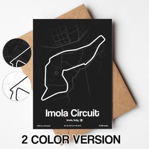 Biglietto d'auguri per circuito di Imola, cartolina per circuito italiano minimalista 5 x 7 pollici (12,7 x 17,78 cm)