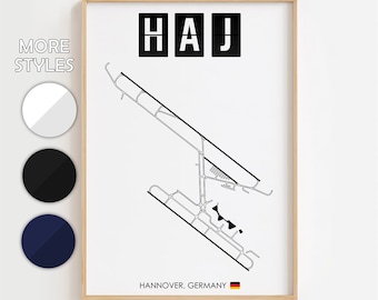 Póster del aeropuerto de Hannover, Alemania, impresión minimalista, aeropuerto de Suvarnabhumi, decoración de regalo [SIN MARCO]