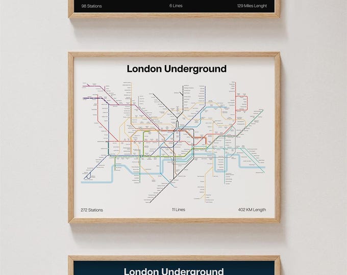 London Underground Poster, London Subway Print Minimalistic, Wall Art Gift Decor [UNFRAMED]