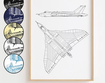 Avro Vulcan B.2 Blueprint Poster, Avro Vulcan B.2 Patent Wall Art Minimalistic, Gift Decor [UNFRAMED]