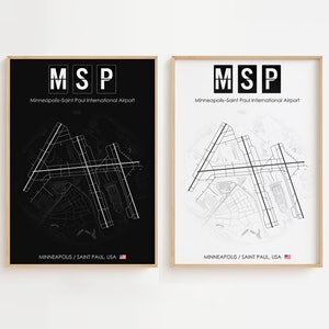 Minneapolis–saint Paul Airport Poster, USA Airport Print Minimalistic