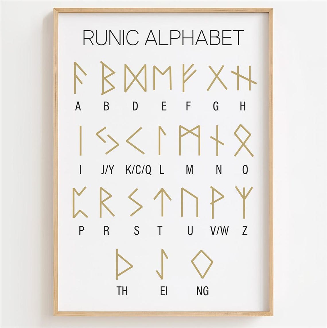 Runic Arrt Runic Alphabet Poster, Runic Alphabet Print Minimalistic, Wall Art Gift ...