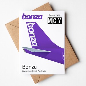 Tarjeta de felicitación Bonza, postal minimalista Bonza de 12,7 x 17,78 cm (5 x 7 pulgadas)