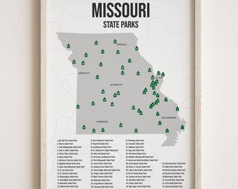 Tryck av Missouri State Parks, minimalistisk konst i Missouri, presentdekor [URRAMAD]