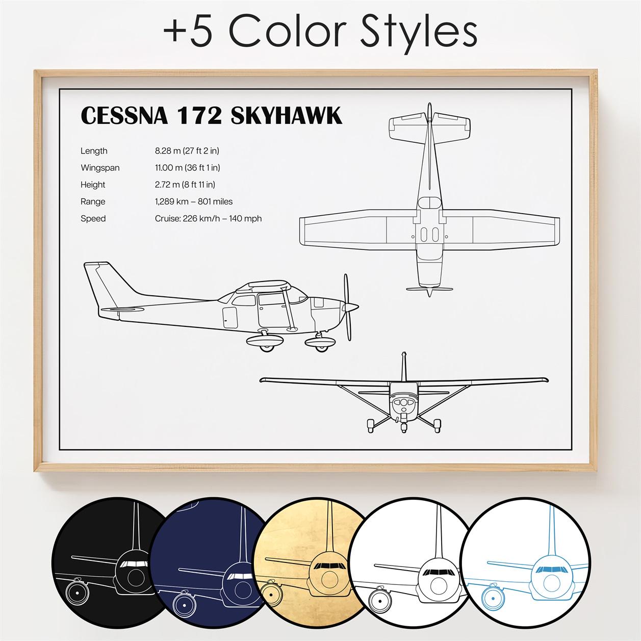 Cessna 172 Skyhawk Poster, Cessna 172 Skyhawk Print Custom